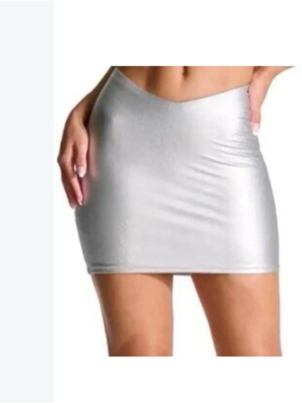 Naked Wardrobe silver body con mini skirt size XS